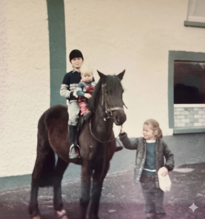 John as a child on a pony in rural Kilkenny
