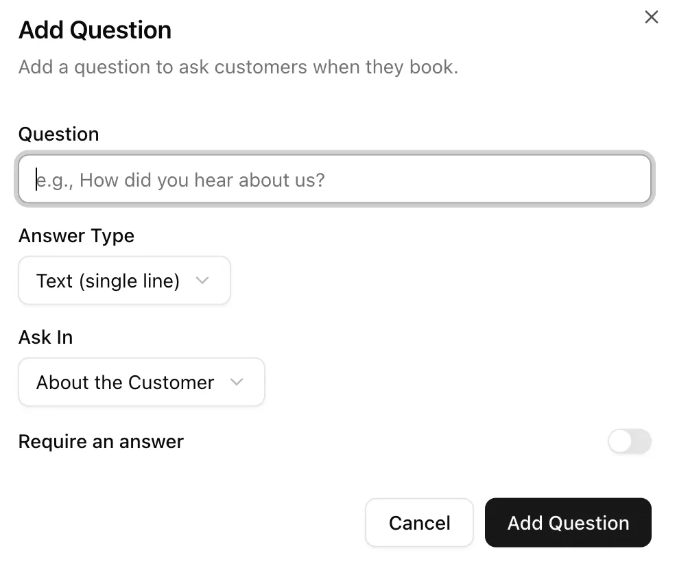 Configurable check-in questionnaire for cat-specific intake